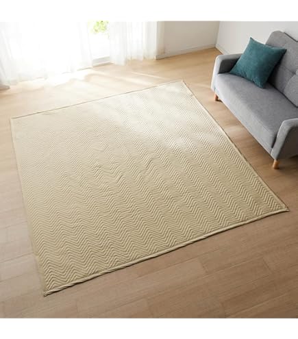 Amazon｜無印良品 麻綿ループパイルラグ/ブラウン 200×200cm 02926533